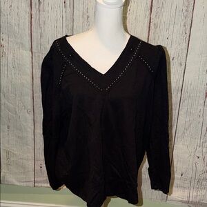Chico's Black V-Neck Blouse